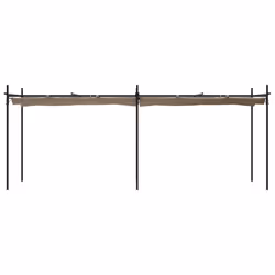 vidaXL Pergola with Retractable Roof Outdoor Canopy Shade Garden Gazebo Tent - taupe, 589 x 292 x 230 cm