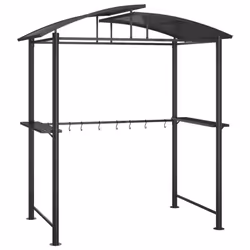 vidaXL BBQ Gazebo with Side Shelves Anthracite 210x114x230cm Steel BBQ Shelter