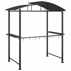 vidaXL BBQ Gazebo with Side Shelves Anthracite 210x114x230cm Steel BBQ Shelter - Additional view 4
