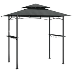 vidaXL BBQ Gazebo with Side Shelves Anthracite 240x150x243cm Steel BBQ Shelter