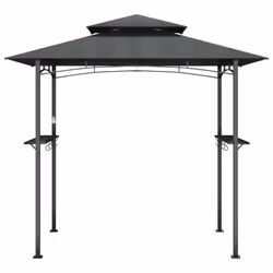 vidaXL BBQ Gazebo with Side Shelves Anthracite 240x150x243cm Steel BBQ Shelter