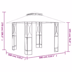 vidaXL Gazebo Outdoor Canopy Marquee Garden Gazebo with Roof Anthracite Steel - 300 x 300 x 270 cm - Additional view 4