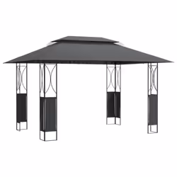 vidaXL Gazebo Outdoor Canopy Marquee Garden Gazebo with Roof Anthracite Steel - 400 x 300 x 270 cm - Additional view 4