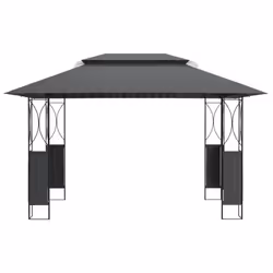 vidaXL Gazebo Outdoor Canopy Marquee Garden Gazebo with Roof Anthracite Steel - 400 x 300 x 270 cm - Additional view 5
