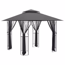 vidaXL Gazebo Outdoor Canopy Marquee Garden with Sidewalls Anthracite Steel - 300 x 300 x 270 cm