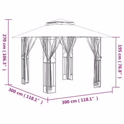 vidaXL Gazebo Outdoor Canopy Marquee Garden with Sidewalls Anthracite Steel - 300 x 300 x 270 cm - Additional view 7