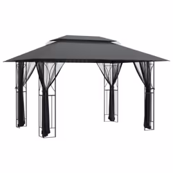vidaXL Gazebo Outdoor Canopy Marquee Garden with Sidewalls Anthracite Steel - 400 x 300 x 270 cm