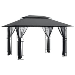 vidaXL Gazebo Outdoor Canopy Marquee Garden with Sidewalls Anthracite Steel - 400 x 300 x 270 cm