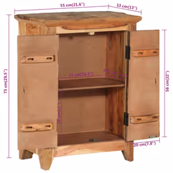 vidaXL Sideboard 55x33x75 cm Solid Wood Acacia and Reclaimed Cupboard Cabinet - Additional view 7