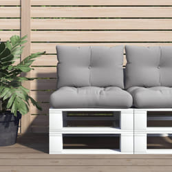 vidaXL Pallet Cushions 2 pcs Gray Fabric