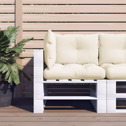vidaXL Pallet Cushions 3 pcs Cream Fabric