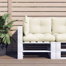 vidaXL Pallet Cushions 3 pcs Cream Fabric