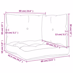 vidaXL Pallet Cushions Sofa Cushion Seat Pad Chair Cushion 3 pcs Taupe Fabric