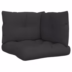 vidaXL Pallet Cushions Sofa Cushion Seat Pad Chair Cushion 3 pcs Black Fabric