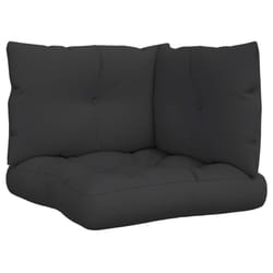 vidaXL Pallet Cushions Sofa Cushion Seat Pad Chair Cushion 3 pcs Black Fabric