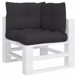 vidaXL Pallet Cushions Sofa Cushion Seat Pad Chair Cushion 3 pcs Black Fabric