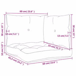 vidaXL Pallet Cushions Sofa Cushion Seat Pad Chair Cushion 3 pcs Black Fabric