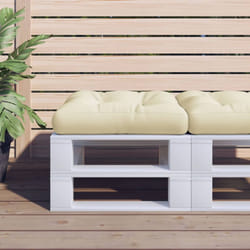 vidaXL Pallet Cushion Cream 23.6x24.2x3.9 Fabric