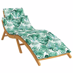 vidaXL Sun Lounger Cushion Leaf Pattern Oxford Fabric