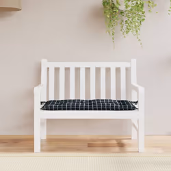 vidaXL Garden Bench Cushion Black Check Pattern 39.4""x19.7""x2.8"" Ox