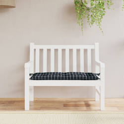 vidaXL Garden Bench Cushion Black Check Pattern 39.4""x19.7""x2.8"" Ox