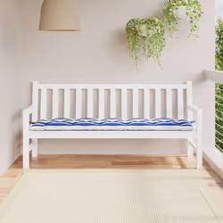 vidaXL Bench Cushion Blue and White Stripe 70.9""x19.7""x2.8"" Fabric