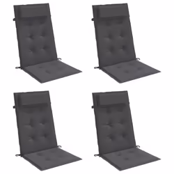 vidaXL Highback Chair Cushions 4 pcs Anthracite Oxford Fabric