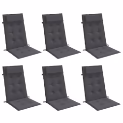 vidaXL Highback Chair Cushions 6 pcs Anthracite Oxford Fabric