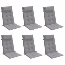 vidaXL Highback Chair Cushions 6 pcs Gray Oxford Fabric
