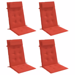vidaXL Highback Chair Cushions 4 pcs Red Oxford Fabric