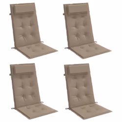 vidaXL Highback Chair Cushions 4 pcs Taupe Oxford Fabric