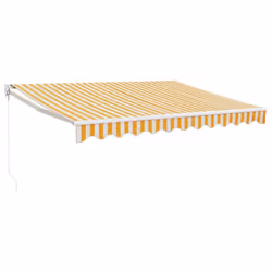 vidaXL Retractable Awning Canopy Yellow and White 3x2.5 m Fabric and Aluminium - Additional view 2