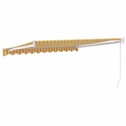 vidaXL Retractable Awning Canopy Yellow and White 3x2.5 m Fabric and Aluminium - Additional view 5