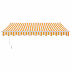 vidaXL Retractable Awning Yellow and White 3.5x2.5 m Fabric and Aluminium - Additional view 2