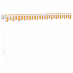vidaXL Retractable Awning Yellow and White 3.5x2.5 m Fabric and Aluminium - Additional view 5