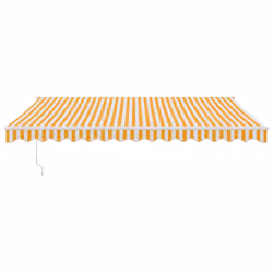 vidaXL Retractable Awning Canopy Yellow and White 4x3 m Fabric and Aluminium - Additional view 2
