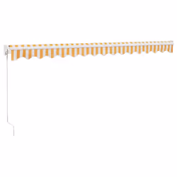 vidaXL Retractable Awning Canopy Yellow and White 4x3 m Fabric and Aluminium - Additional view 5