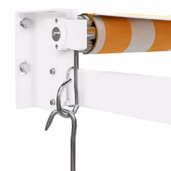 vidaXL Retractable Awning Canopy Yellow and White 4x3 m Fabric and Aluminium - Additional view 6