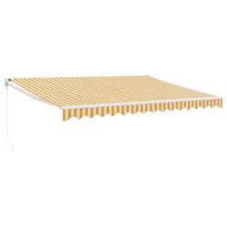vidaXL Retractable Awning Canopy Yellow and White 4.5x3 m Fabric and Aluminium