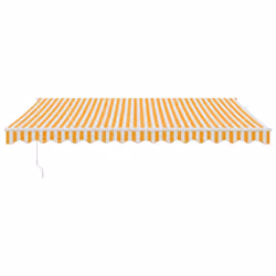 vidaXL Retractable Awning Canopy Yellow and White 4.5x3 m Fabric and Aluminium - Additional view 2