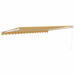 vidaXL Retractable Awning Canopy Yellow and White 4.5x3 m Fabric and Aluminium - Additional view 4