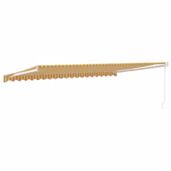 vidaXL Retractable Awning Canopy Yellow and White 5x3 m Fabric and Aluminium - Additional view 4