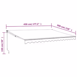 vidaXL Retractable Awning Patio Awning Anthracite 4.5x3 m Fabric and Aluminium - Additional view 3