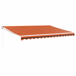 vidaXL Retractable Awning Canopy Orange and Brown 4x3 m Fabric and Aluminium - Additional view 2