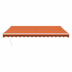vidaXL Retractable Awning Canopy Orange and Brown 4x3 m Fabric and Aluminium - Additional view 3