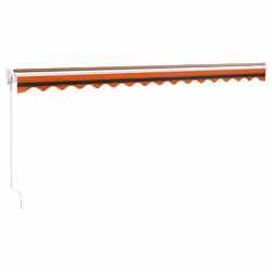 vidaXL Retractable Awning Canopy Orange and Brown 4.5x3 m Fabric and Aluminium - Additional view 5