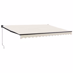 vidaXL Retractable Awning Patio Awning Canopy Cream 4x3 m Fabric and Aluminium