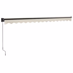vidaXL Retractable Awning Patio Awning Canopy Cream 4x3 m Fabric and Aluminium - Additional view 6