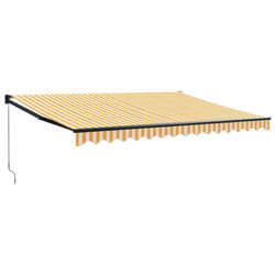 vidaXL Retractable Awning Canopy Yellow and White 4x3 m Fabric and Aluminium