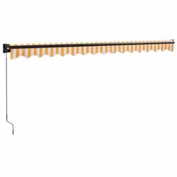 vidaXL Retractable Awning Canopy Yellow and White 4x3 m Fabric and Aluminium - Additional view 6
